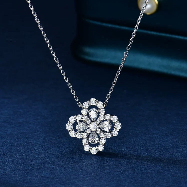 [NOBLE AURA]LOOP NECKLACE FULL MOTIF DIAMOND 16MM MULTIPLE COLORS