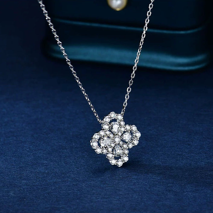 [NOBLE AURA]LOOP NECKLACE FULL MOTIF DIAMOND 16MM MULTIPLE COLORS