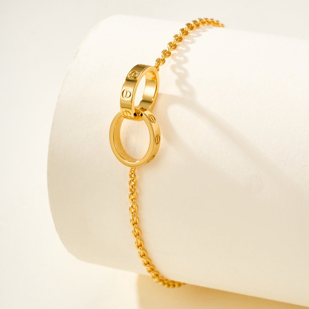 [NOBLE AURA] LOVE BRACELET DOUBLE RING