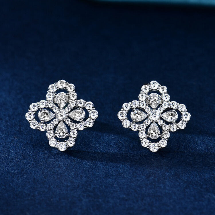 [NOBLE AURA]LOOP EARRINGS FULL MOTIF DIAMOND 16MM