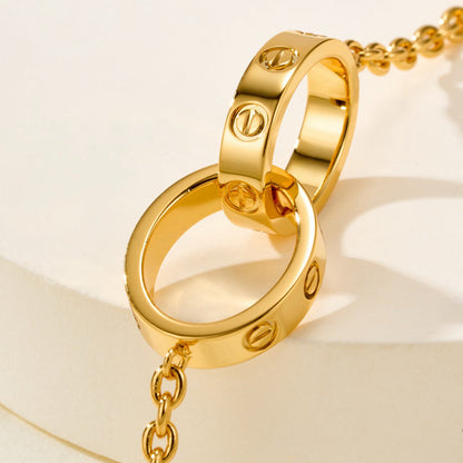 [NOBLE AURA] LOVE BRACELET DOUBLE RING