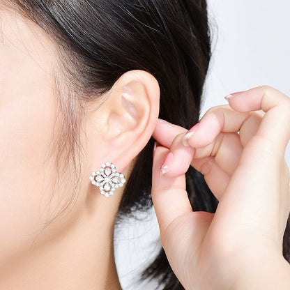 [NOBLE AURA]LOOP EARRINGS FULL MOTIF DIAMOND 16MM