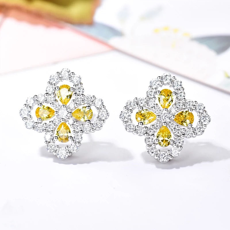[NOBLE AURA]LOOP EARRINGS FULL MOTIF DIAMOND 16MM