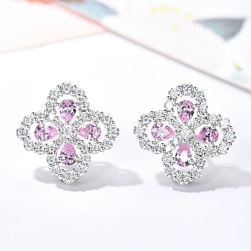 [NOBLE AURA]LOOP EARRINGS FULL MOTIF DIAMOND 16MM