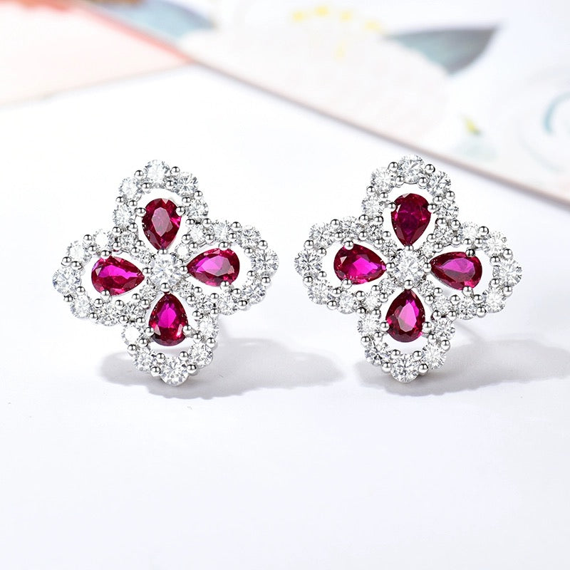 [NOBLE AURA]LOOP EARRINGS FULL MOTIF DIAMOND 16MM