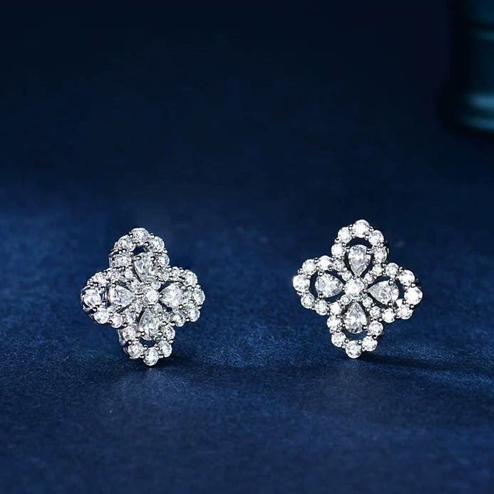 [NOBLE AURA]LOOP EARRINGS FULL MOTIF DIAMOND 16MM