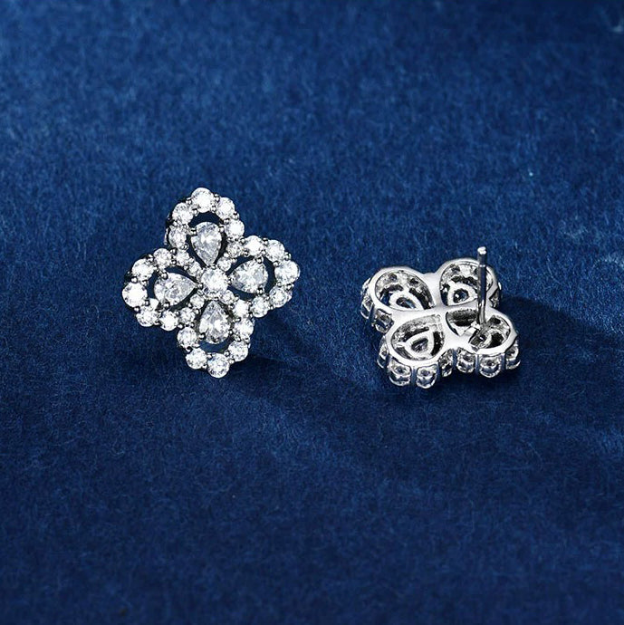[NOBLE AURA]LOOP EARRINGS FULL MOTIF DIAMOND 16MM