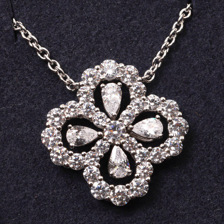 [NOBLE AURA]LOOP NECKLACE FULL MOTIF DIAMOND 16MM MULTIPLE COLORS