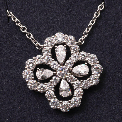 [NOBLE AURA]LOOP NECKLACE FULL MOTIF DIAMOND 16MM MULTIPLE COLORS