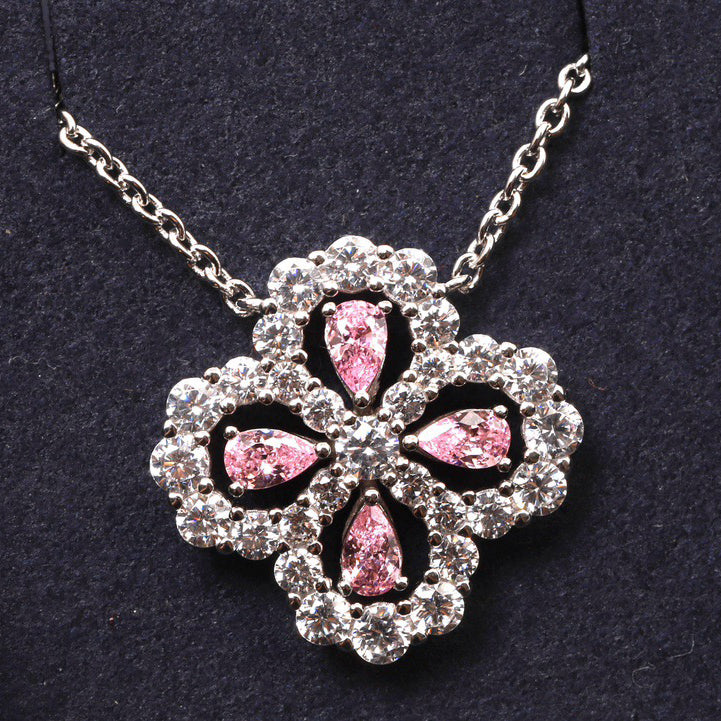 [NOBLE AURA]LOOP NECKLACE FULL MOTIF DIAMOND 16MM MULTIPLE COLORS