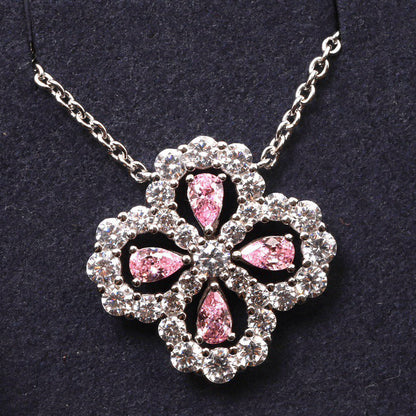 [NOBLE AURA]LOOP NECKLACE FULL MOTIF DIAMOND 16MM MULTIPLE COLORS