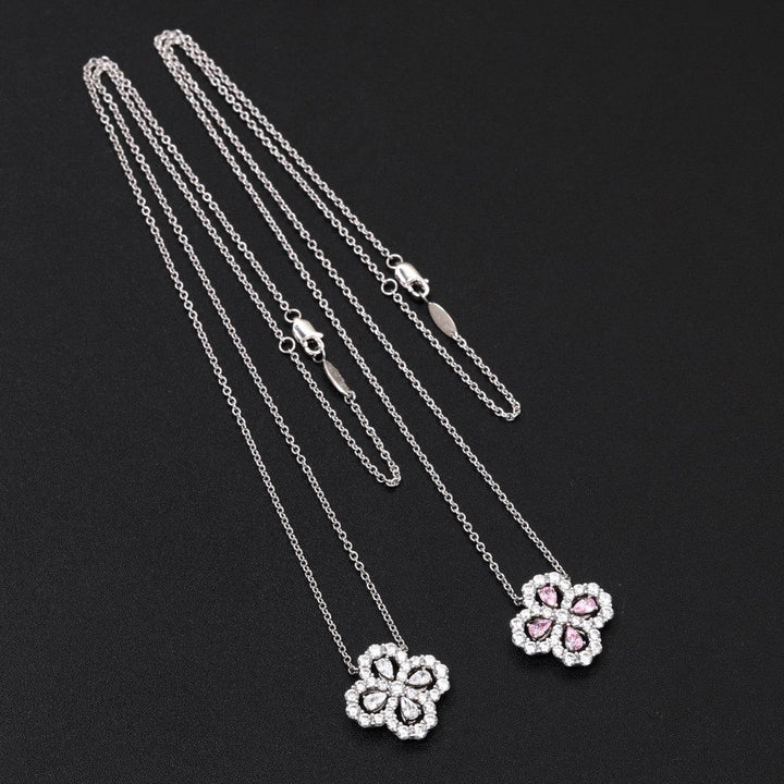 [NOBLE AURA]LOOP NECKLACE FULL MOTIF DIAMOND 16MM MULTIPLE COLORS