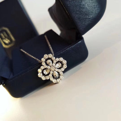 [NOBLE AURA]LOOP NECKLACE FULL MOTIF DIAMOND 16MM MULTIPLE COLORS