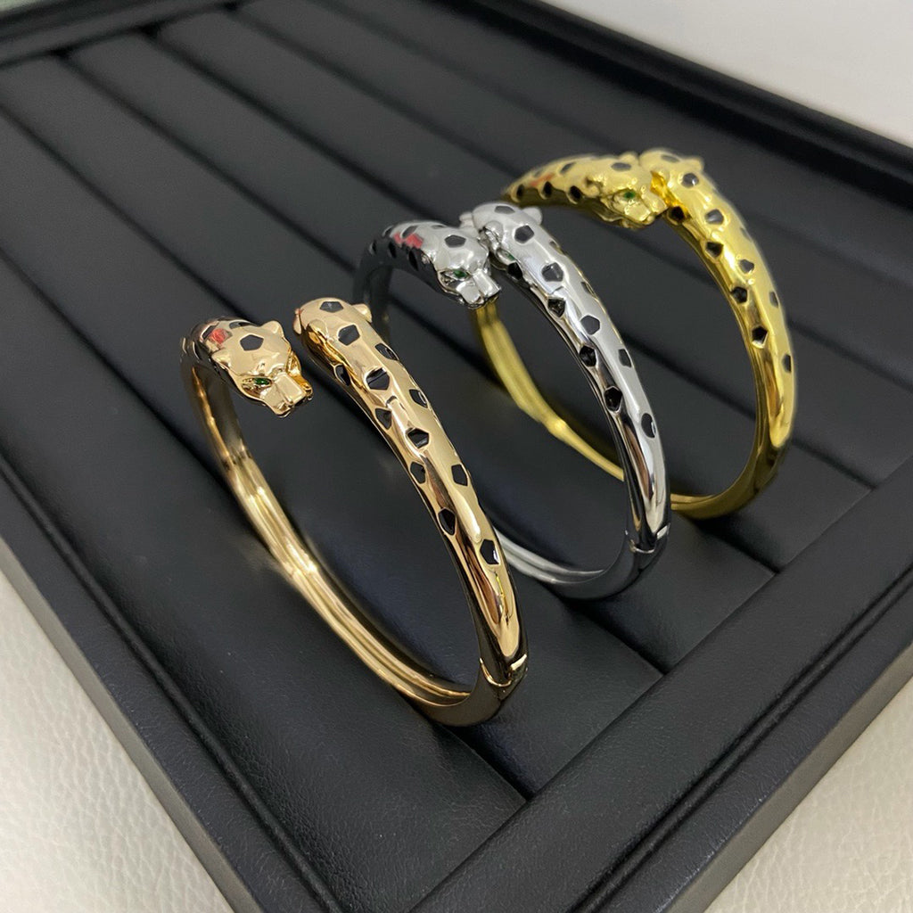[NOBLE AURA] PANTHERE DOUBLE HEADED OPEN BRACELET