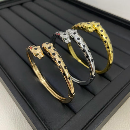 [NOBLE AURA] PANTHERE DOUBLE HEADED OPEN BRACELET