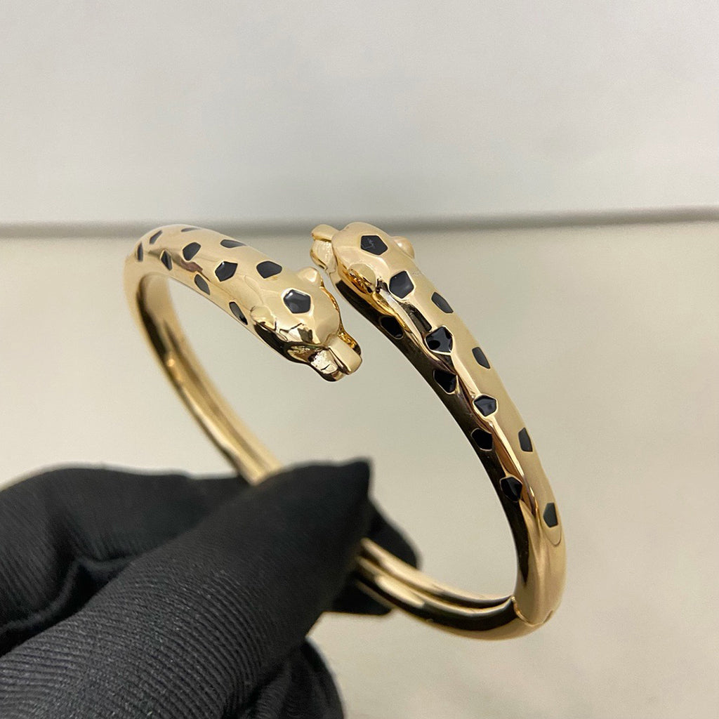 [NOBLE AURA] PANTHERE DOUBLE HEADED OPEN BRACELET