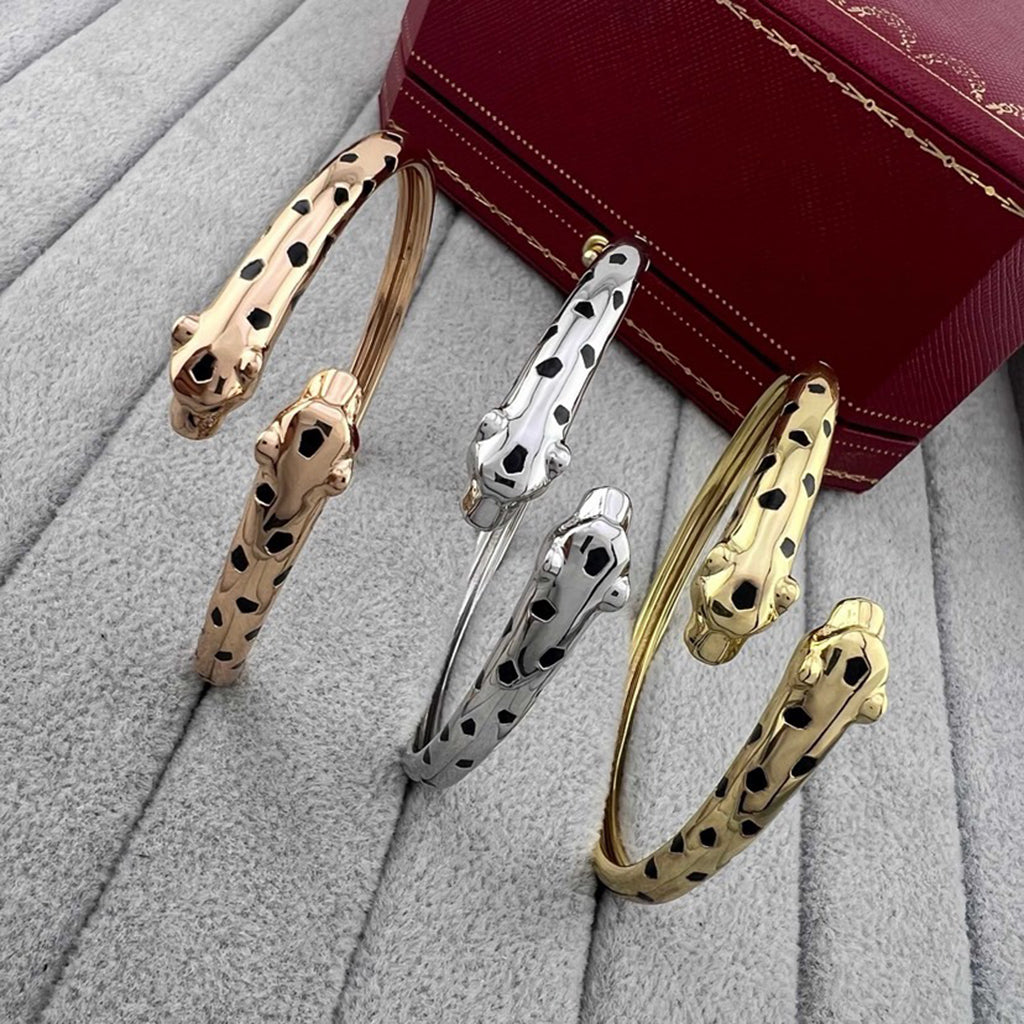 [NOBLE AURA] PANTHERE DOUBLE HEADED OPEN BRACELET