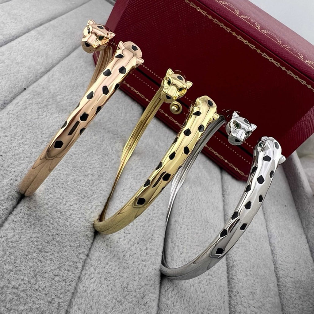[NOBLE AURA] PANTHERE DOUBLE HEADED OPEN BRACELET