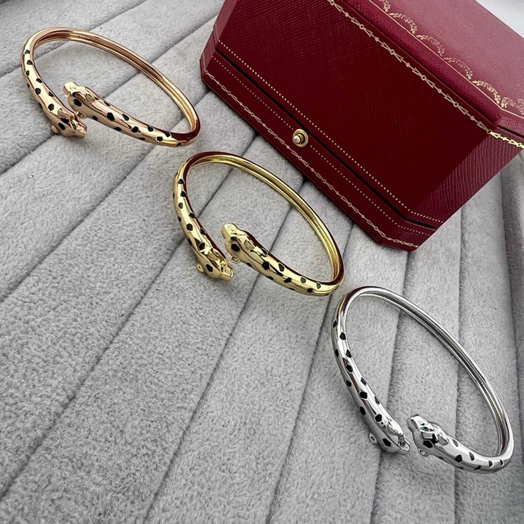[NOBLE AURA] PANTHERE DOUBLE HEADED OPEN BRACELET