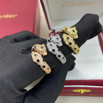 [NOBLE AURA] PANTHERE DOUBLE HEADED FULL DIAMOND  RING