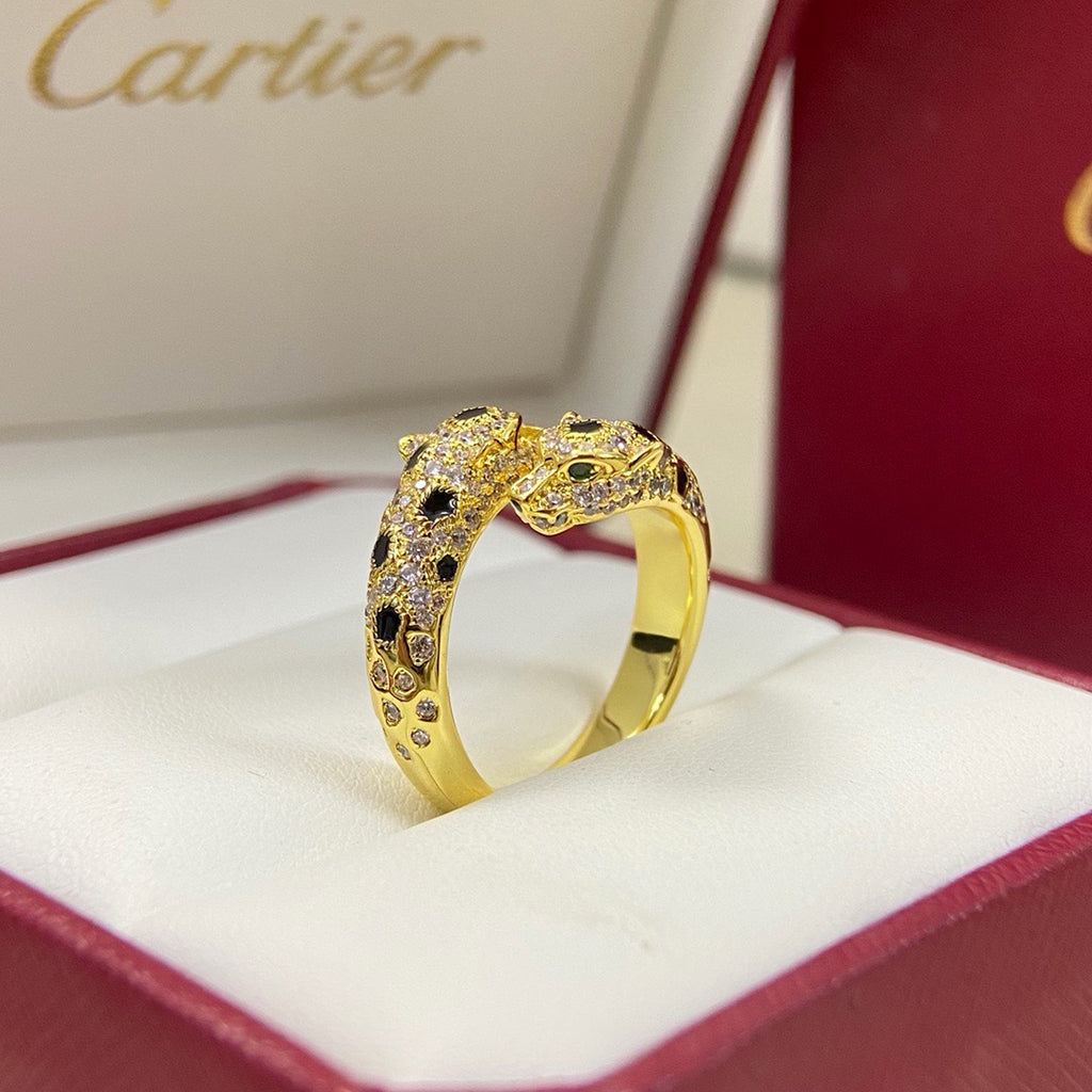 [NOBLE AURA] PANTHERE DOUBLE HEADED FULL DIAMOND  RING