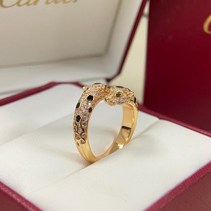 [NOBLE AURA] PANTHERE DOUBLE HEADED FULL DIAMOND  RING