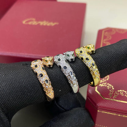 [NOBLE AURA] PANTHERE DOUBLE HEADED FULL DIAMOND  RING