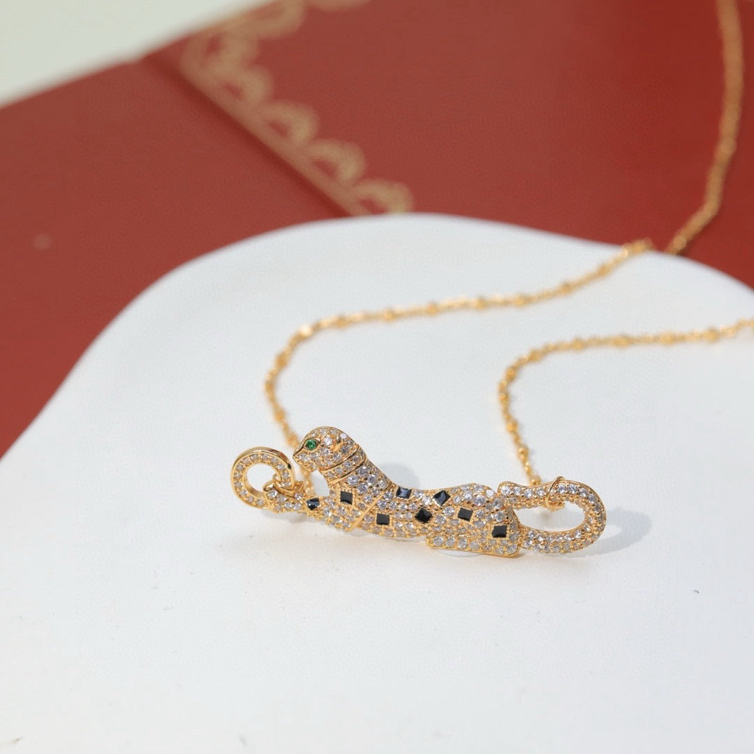 [NOBLE AURA] PANTHERE PAVED DIAMOND NECKLACE