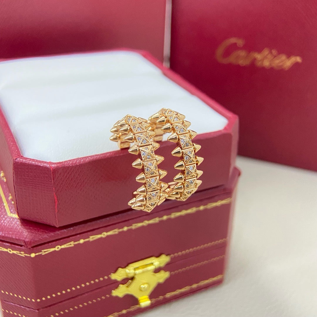 [NOBLE AURA] CLASH 6.4MM FULL DIAMOND SMALL EARRINGS