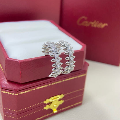 [NOBLE AURA] CLASH 6.4MM FULL DIAMOND SMALL EARRINGS