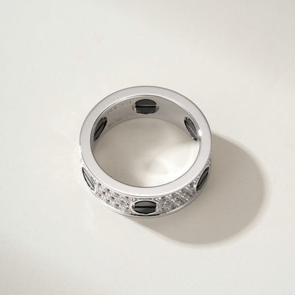 [NOBLE AURA] LOVE RING 5.5MM DIAMONDS PAVED CERAMIC
