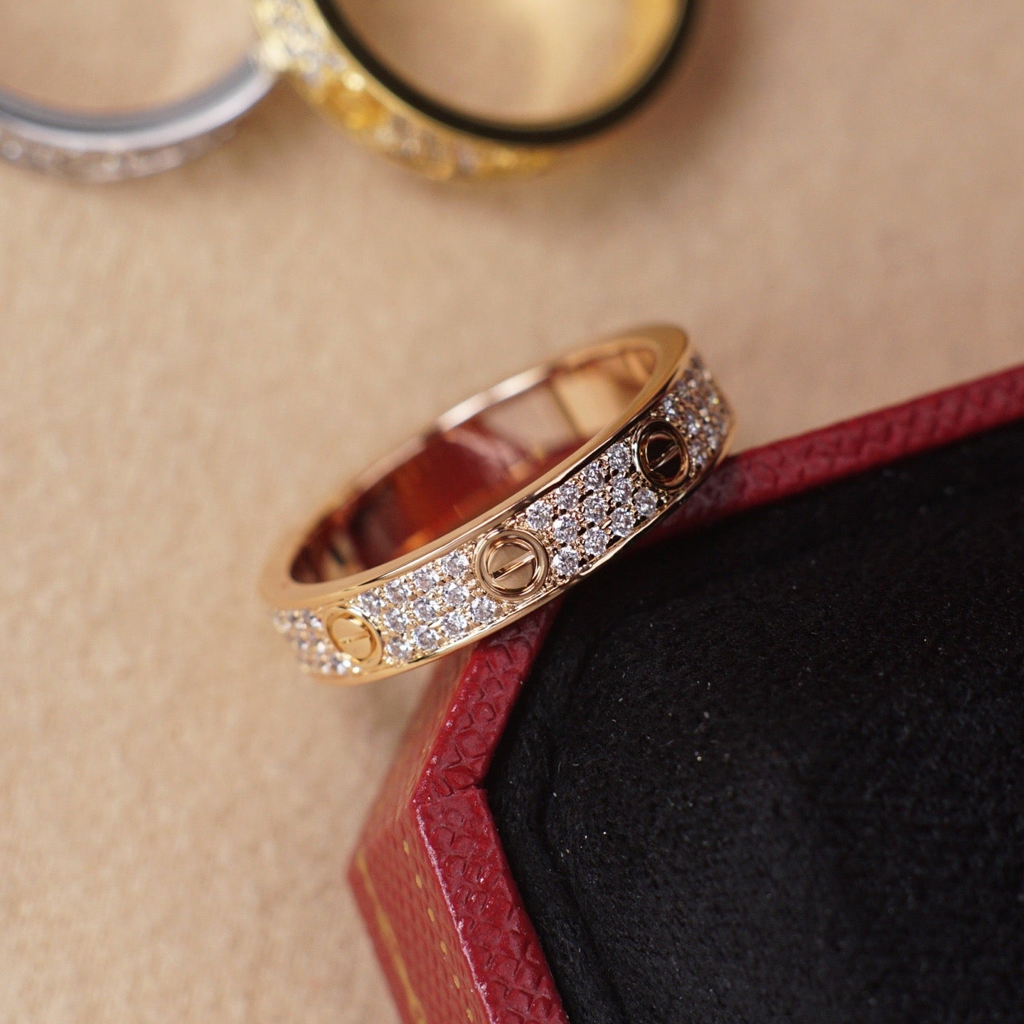 [NOBLE AURA]LOVE RING 4.0MM DIAMOND PAVED