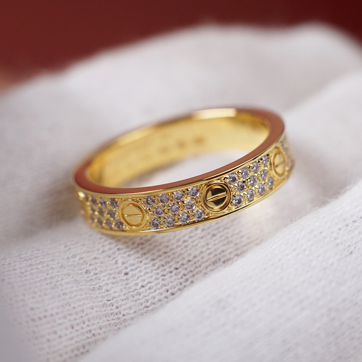 [NOBLE AURA]LOVE RING 4.0MM DIAMOND PAVED