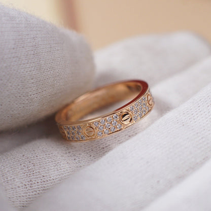 [NOBLE AURA]LOVE RING 4.0MM DIAMOND PAVED