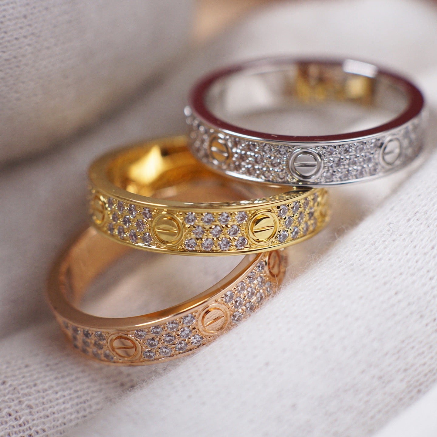 [NOBLE AURA]LOVE RING 4.0MM DIAMOND PAVED