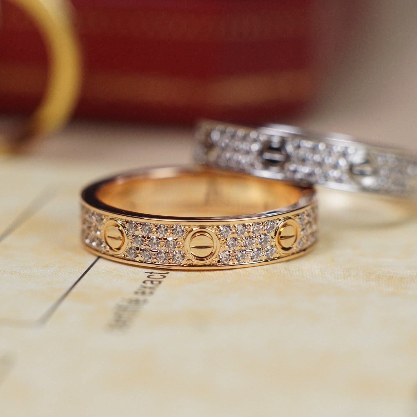 [NOBLE AURA]LOVE RING 4.0MM DIAMOND PAVED