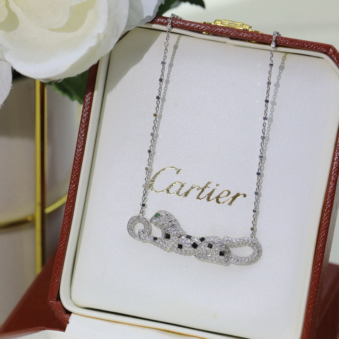 [NOBLE AURA] PANTHERE PAVED DIAMOND NECKLACE
