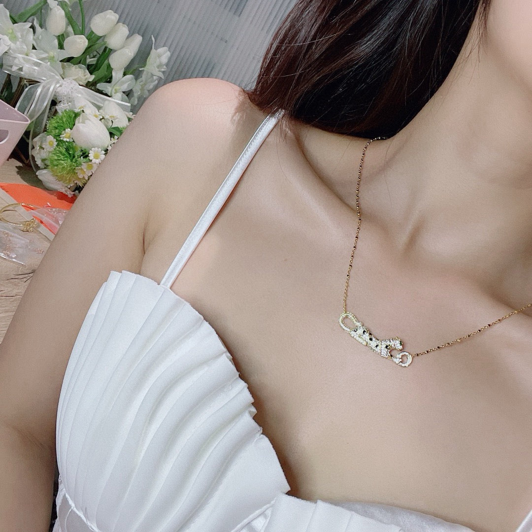 [NOBLE AURA] PANTHERE PAVED DIAMOND NECKLACE