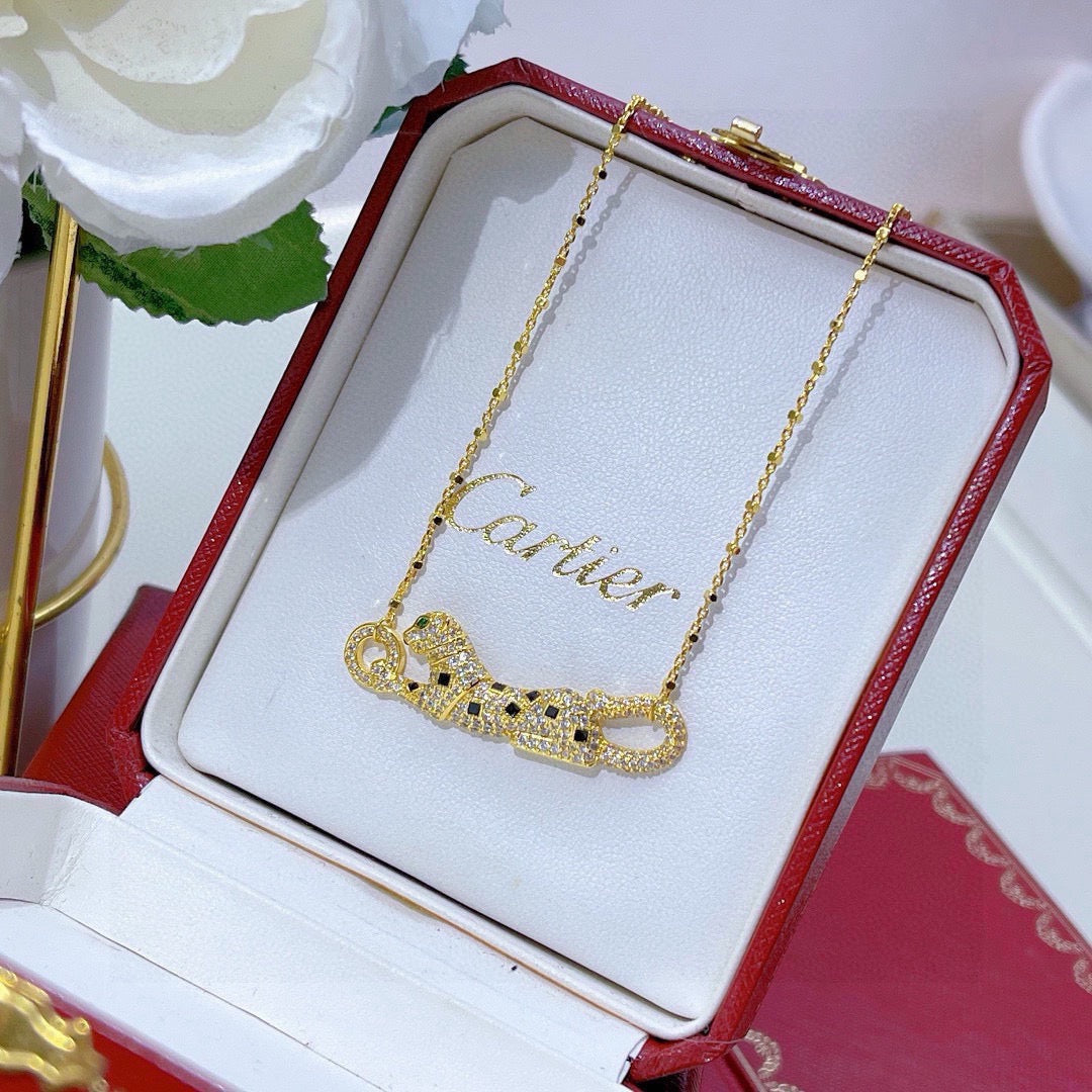 [NOBLE AURA] PANTHERE PAVED DIAMOND NECKLACE
