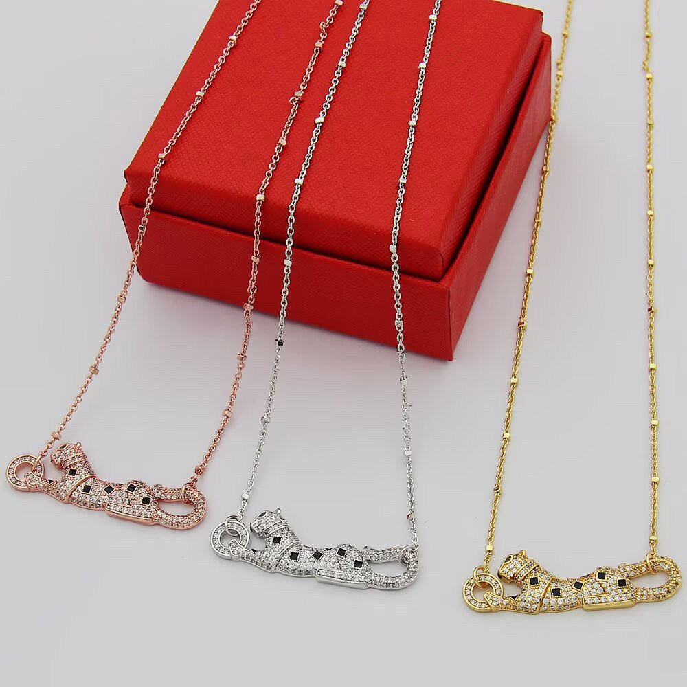 [NOBLE AURA] PANTHERE PAVED DIAMOND NECKLACE
