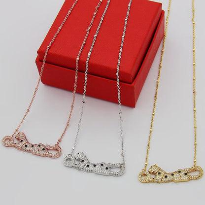 [NOBLE AURA] PANTHERE PAVED DIAMOND NECKLACE