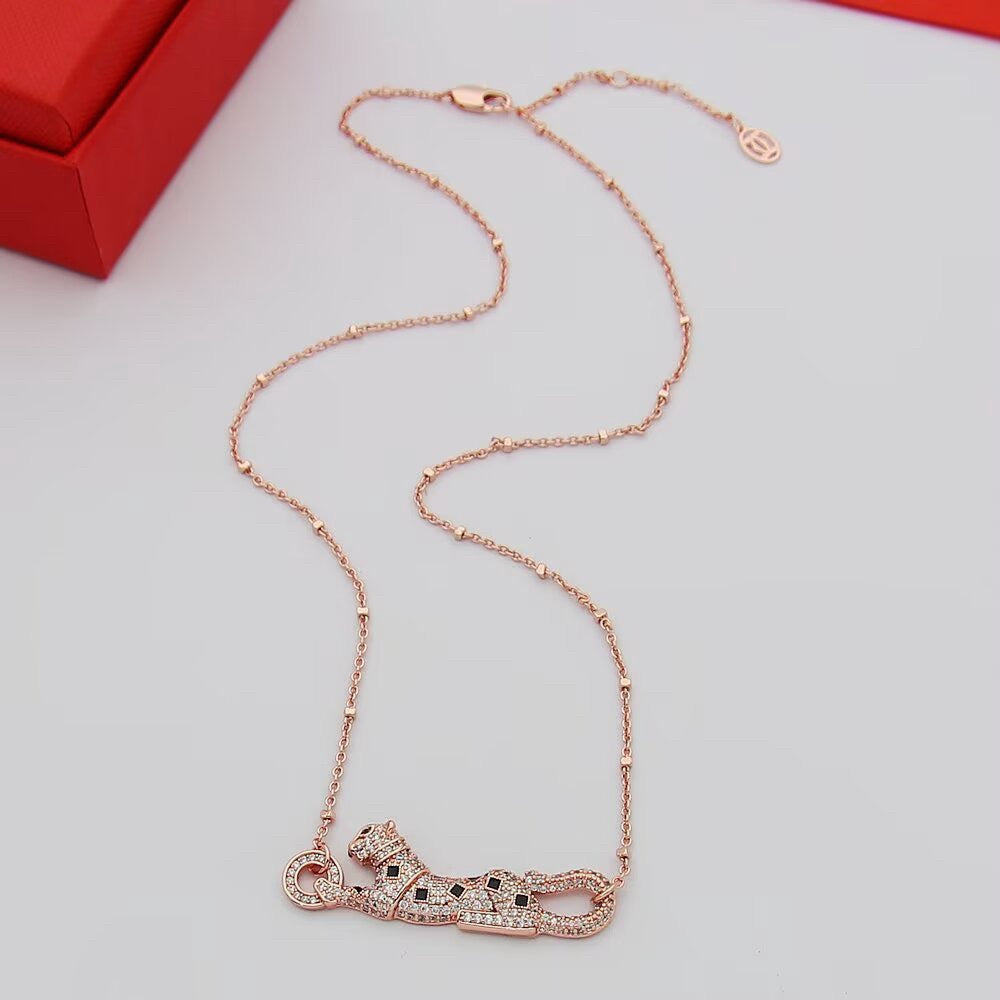 [NOBLE AURA] PANTHERE PAVED DIAMOND NECKLACE