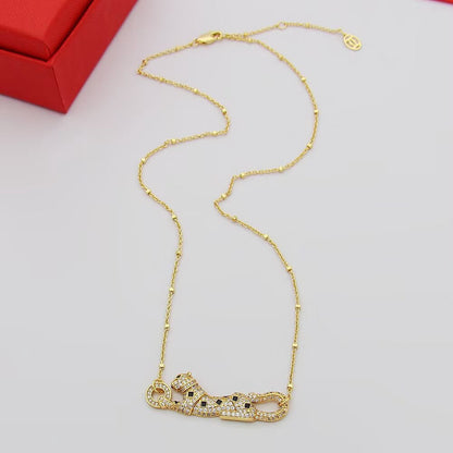 [NOBLE AURA] PANTHERE PAVED DIAMOND NECKLACE