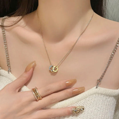 [NOBLE AURA] LOVE 6 DIAMOND PENDANT NECKLACE