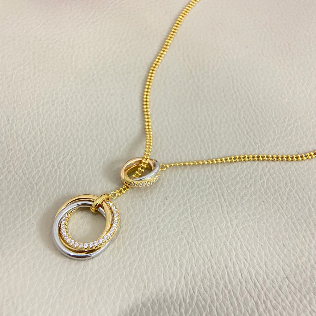 [NOBLE AURA] TRINITY DIAMONDS NECKLACE
