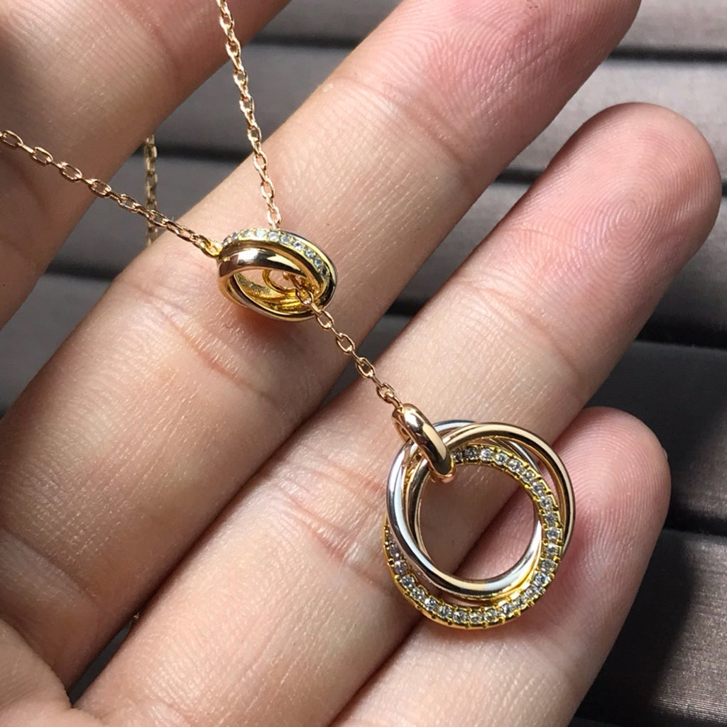 [NOBLE AURA] TRINITY DIAMONDS NECKLACE
