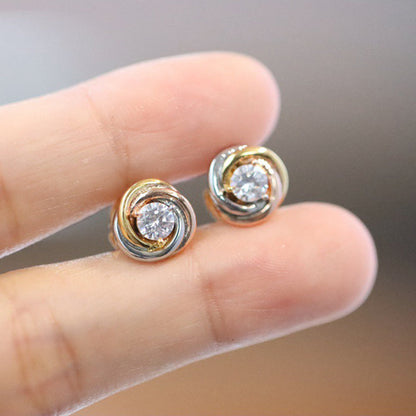 [NOBLE AURA] TRINITY STUD DIAMOND EARRINGS