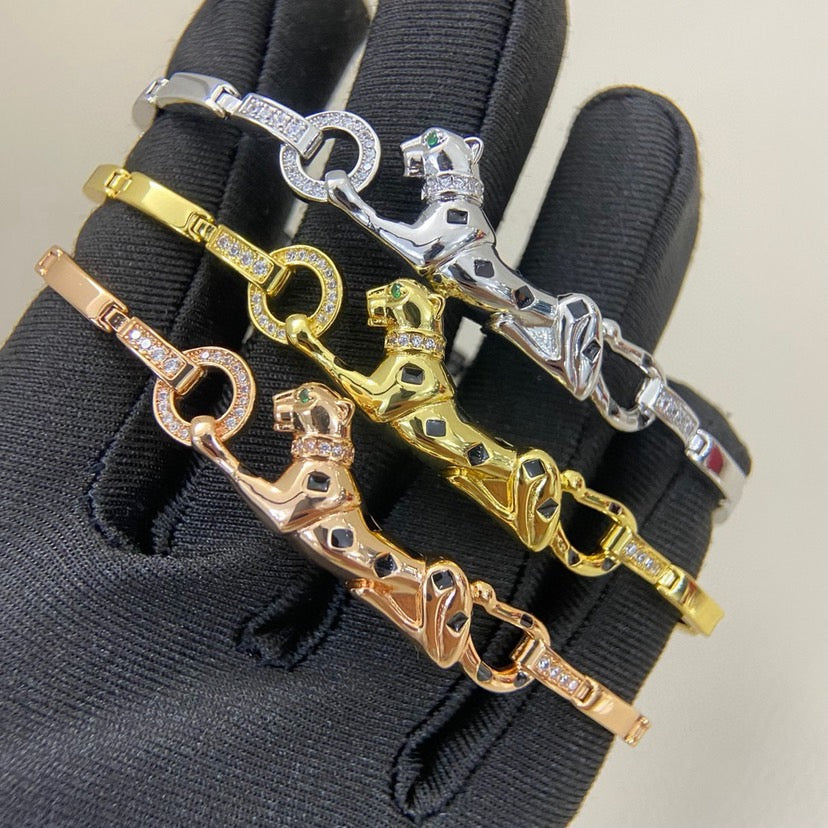 [NOBLE AURA] PANTHERE HALF DIAMOND ON CHAIN BRACELET