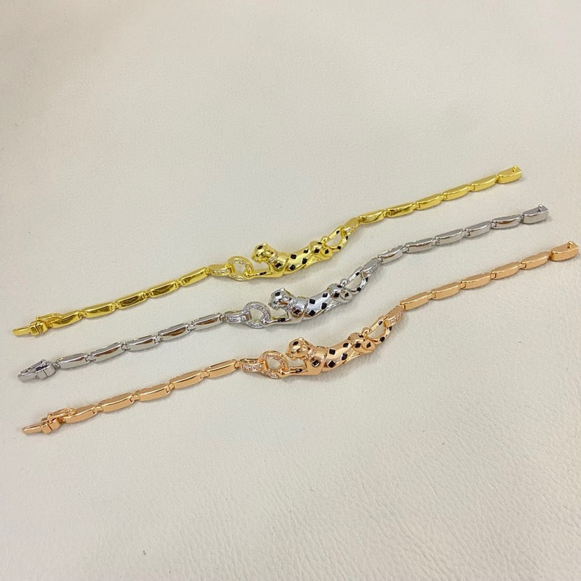 [NOBLE AURA] PANTHERE HALF DIAMOND ON CHAIN BRACELET
