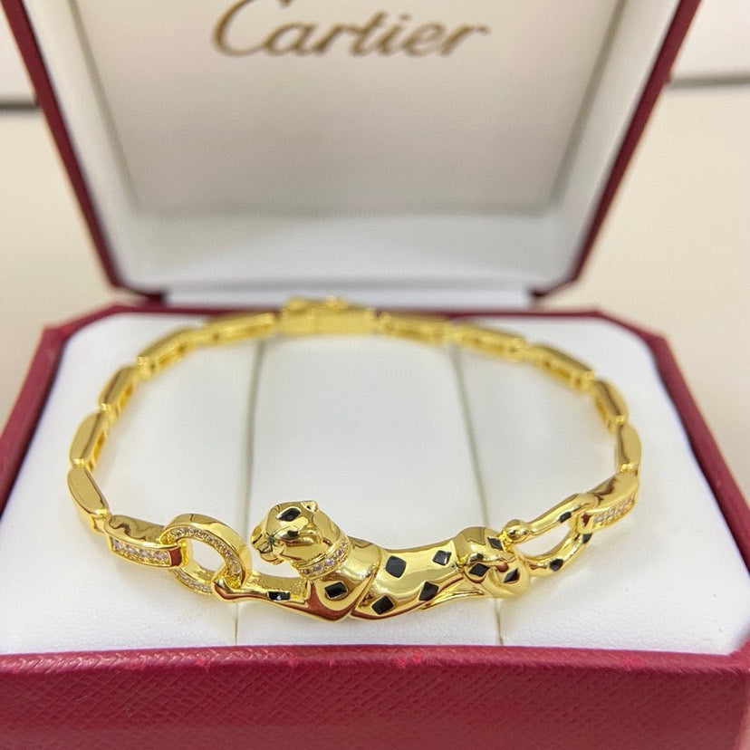 [NOBLE AURA] PANTHERE HALF DIAMOND ON CHAIN BRACELET